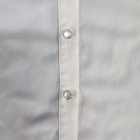 Eva Mendes New York Blouse Size S Womens White Satin Look Floral Lace Sheer - Picture 5 of 8